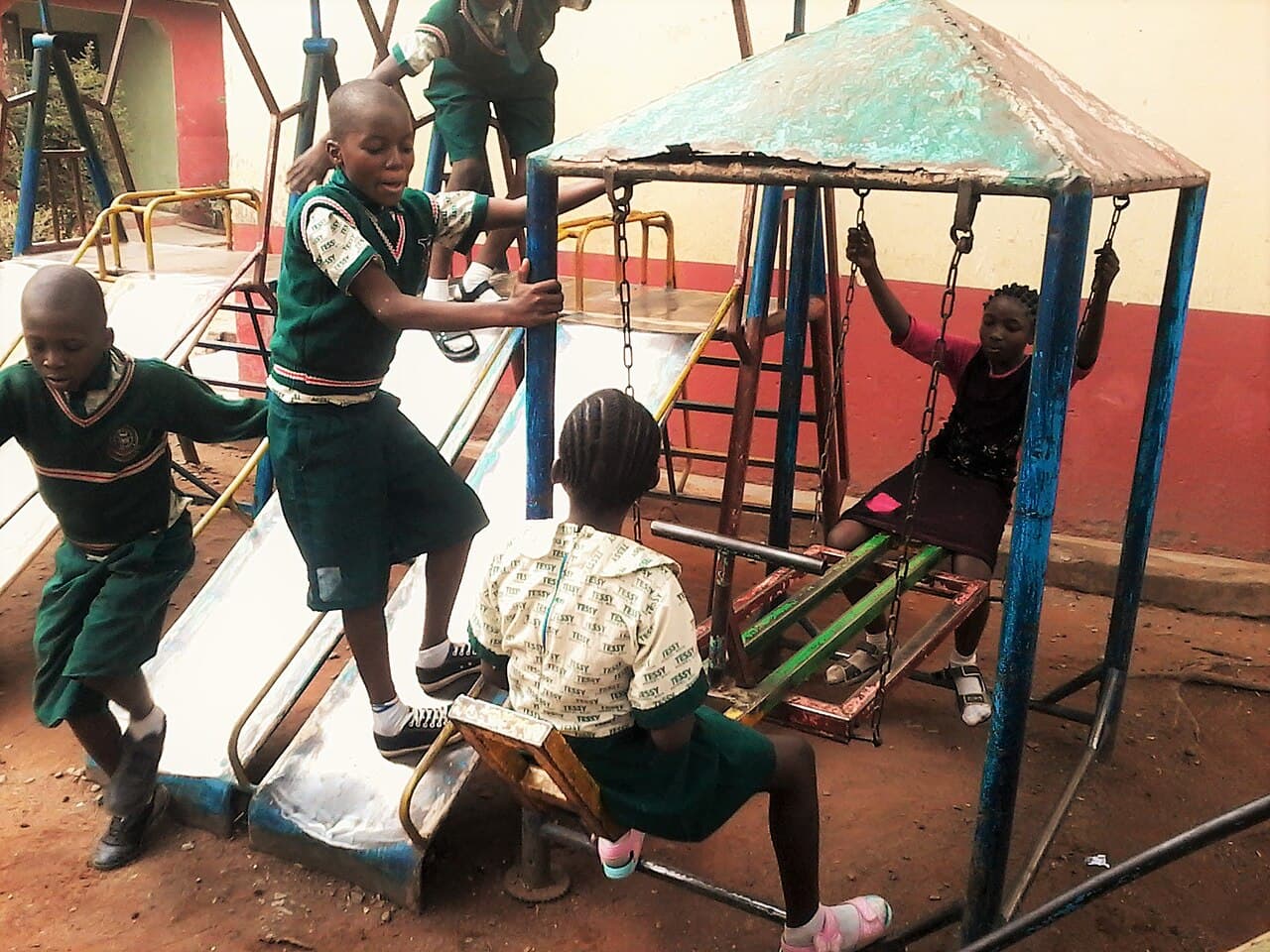 Children playing in a school playground